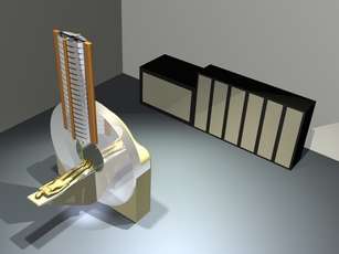 Artist's concept of a compact proton therapy system