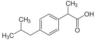 Ibuprofen molecule
