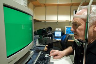 A paticipant in the vision recovery experiment
